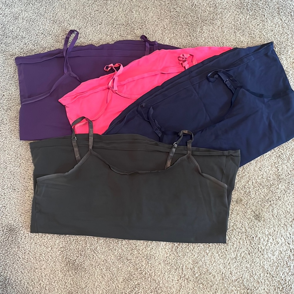 4 Lane Bryant Spaghetti Strap Camisoles. Pink Purple Navy Slate Grey size 14/16